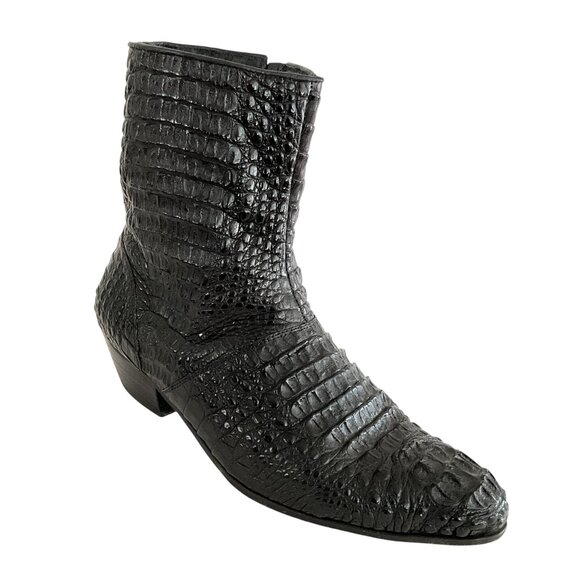 Max Leather Hand Crafted Crocodile Botin Exotic Mens Boots 13 - Picture 1 of 13